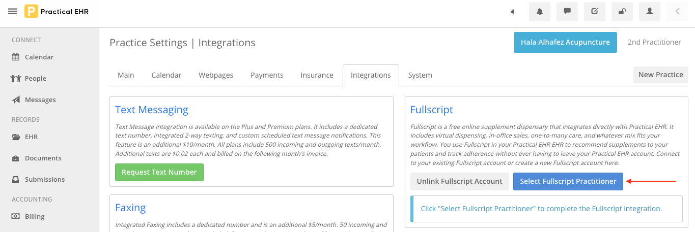 click select fullscript practitioner