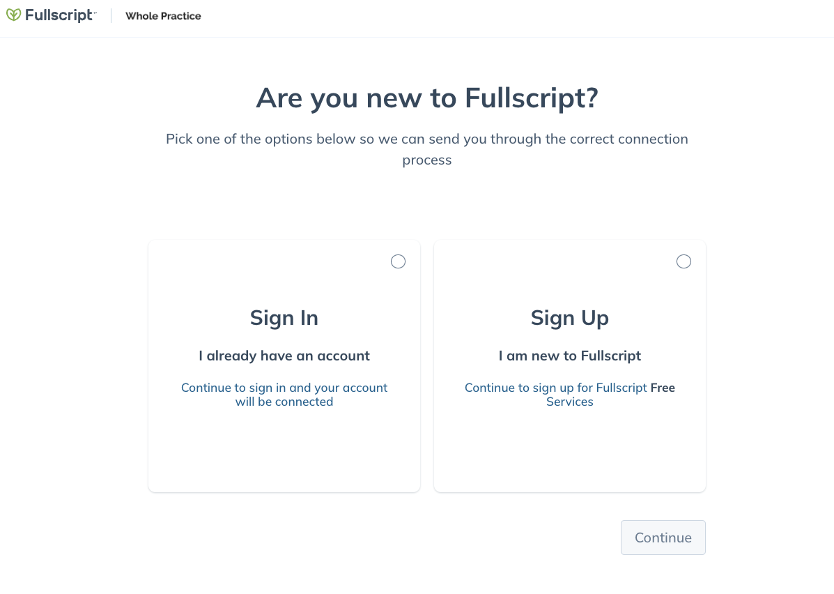 Sign up or Sign in to Fullscript