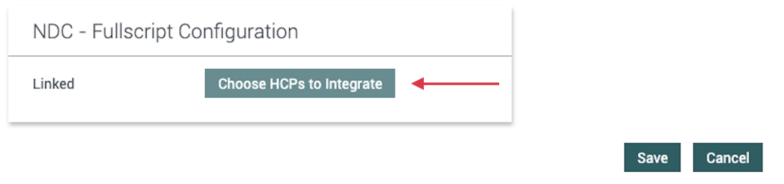 clicking choose hcp's to integration
